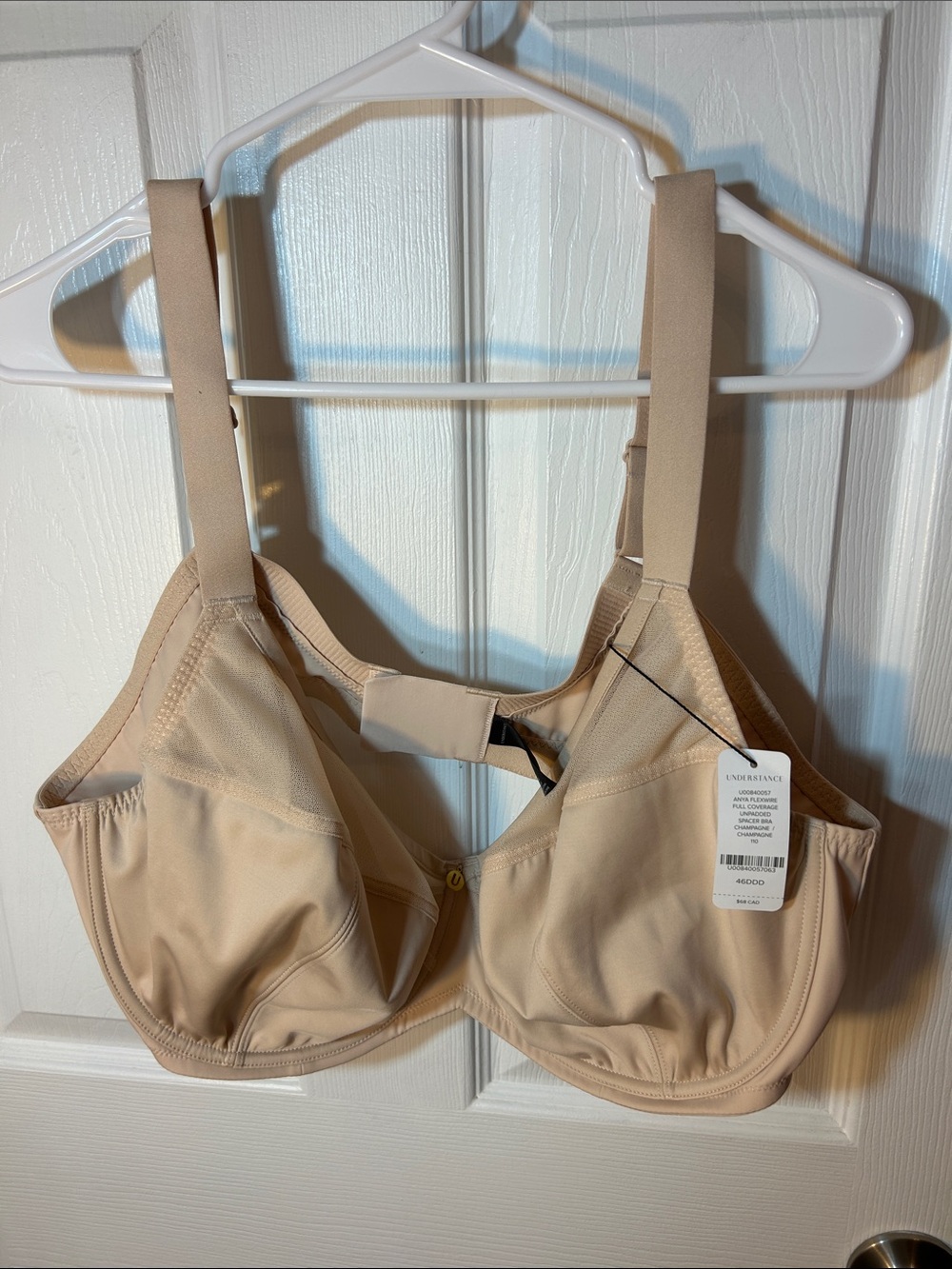Understance Anya flexwire full coverage unpadded spacer bra champagne 46DDD